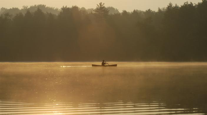 waterfont land for sale in ny state sanctuary example with silhouette of canoe