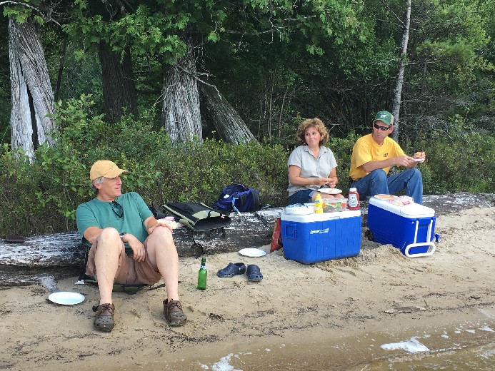 cookout on beach with family at camp 
