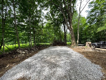 completed customer driveway by Land and Camps - Camp Crew