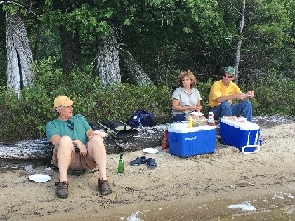 cookout on beach with family at camp 